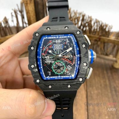 Fake Richard Mille rm11-04 Men Watch Carbon & Black Rubber Band